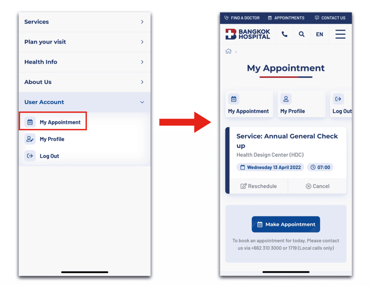 How to make an appointment for Health Check-up