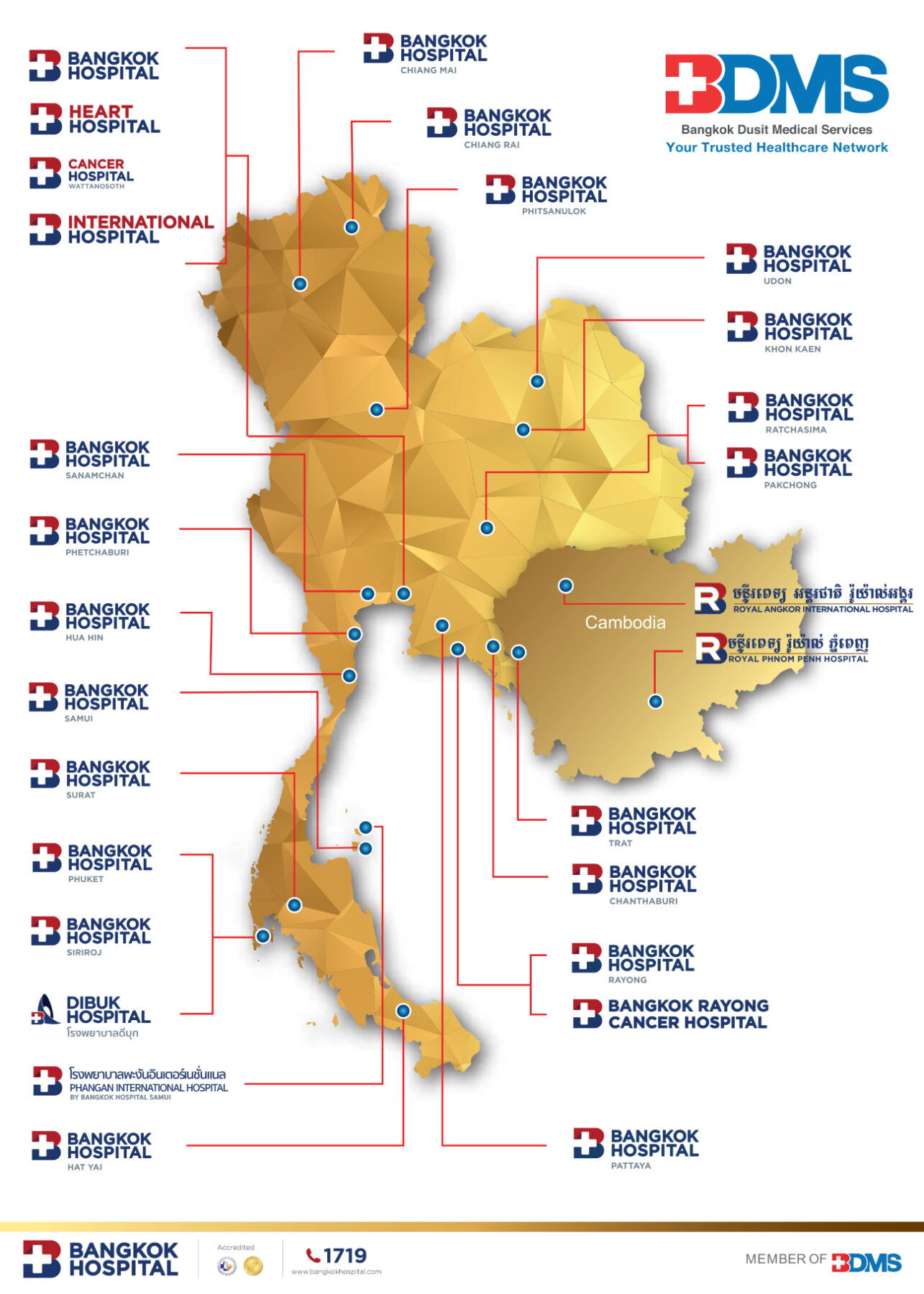 Bangkok Hospital Network Map 2024