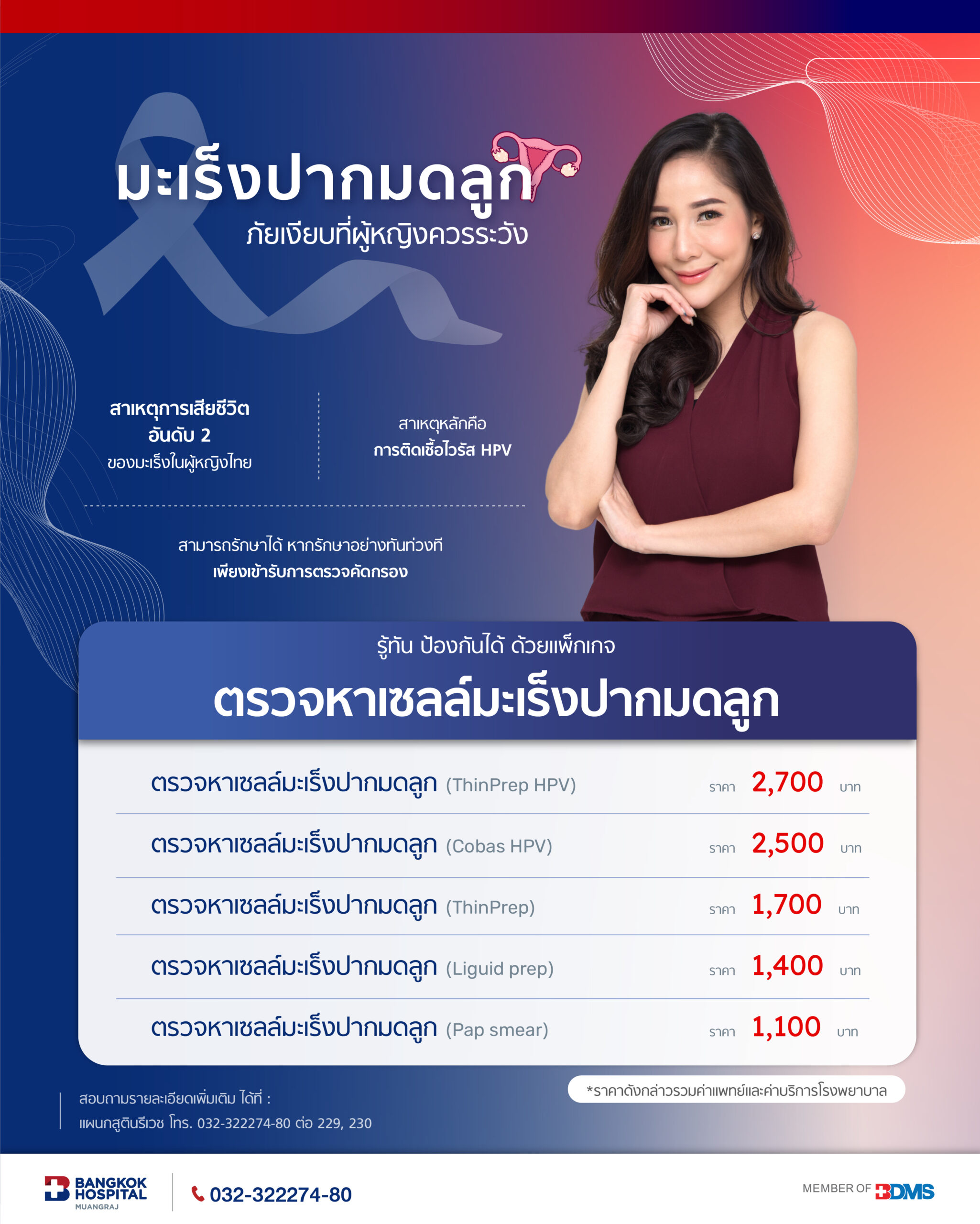 แพ็กเกจตรวจหาเซลล์มะเร็งปากมดลูก