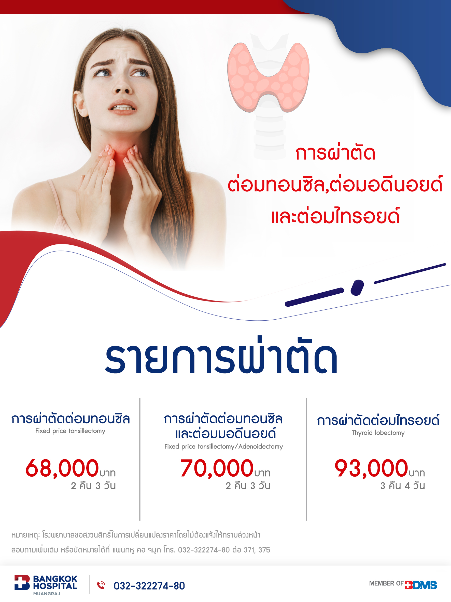 แพ็กเกจผ่าตัดทางหู คอ จมูก