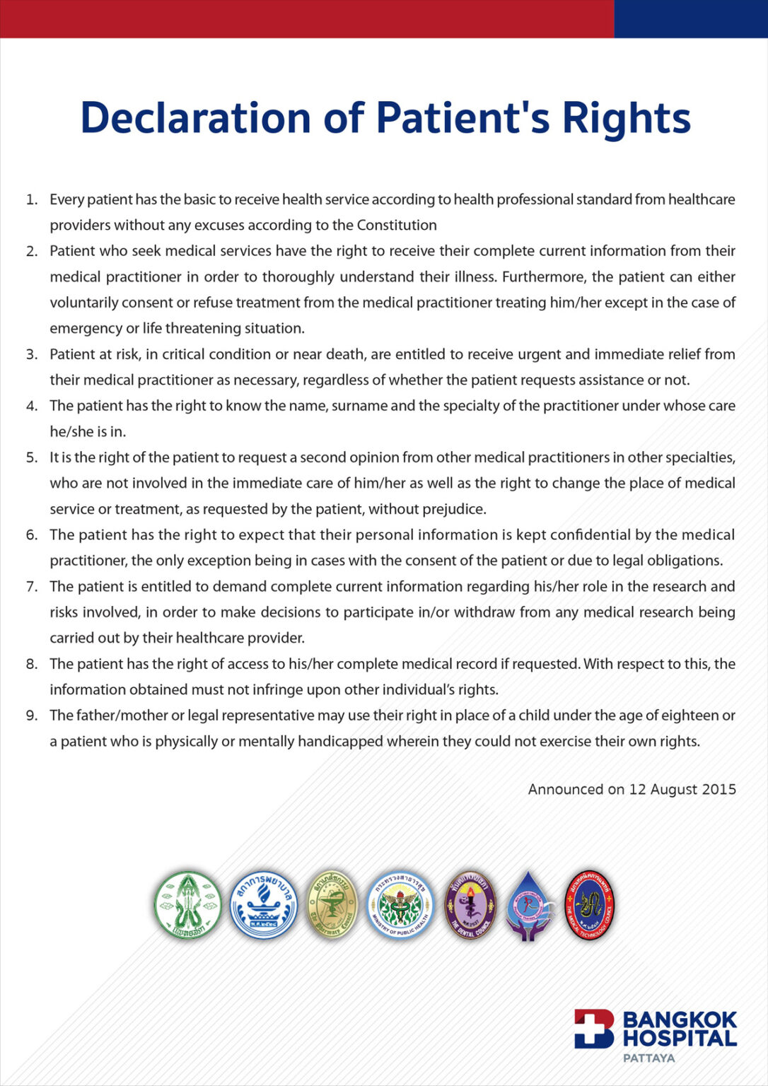 Declaration of Patient’s Rights and Patient’s Rights and ...