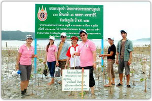 ปลูกต้นกล้าโกงกางบริเวณป่าชายเลนบริเวณ หมู่ 3 ซอยป่าหลาย อ.เมือง จ.ภูเก็ต