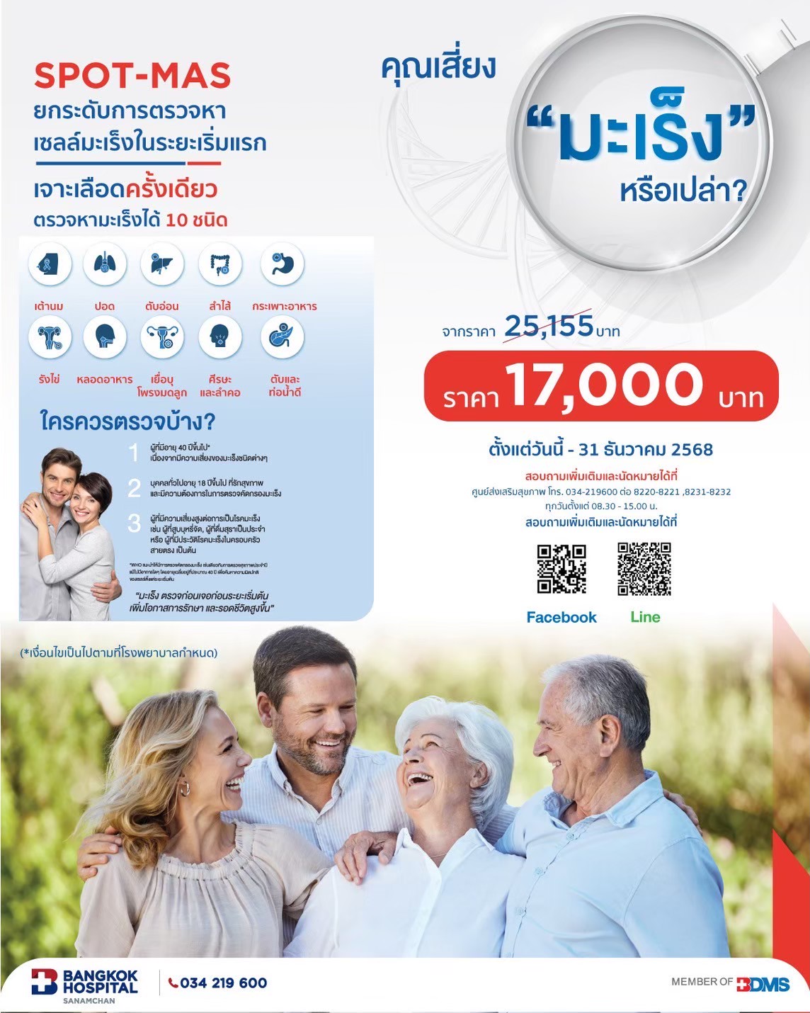 SPOT-MAS แพ็กเกจตรวจหาเซลล์มะเร็ง