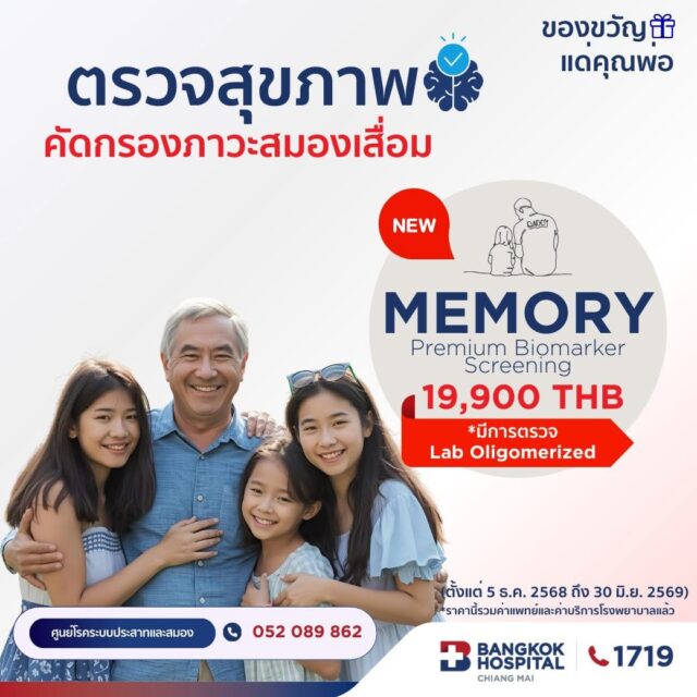 โปรแกรมตรวจสุขภาพการคัดกรองความจำและภาวะหลงลืม Premium Biomarker Memory Screening