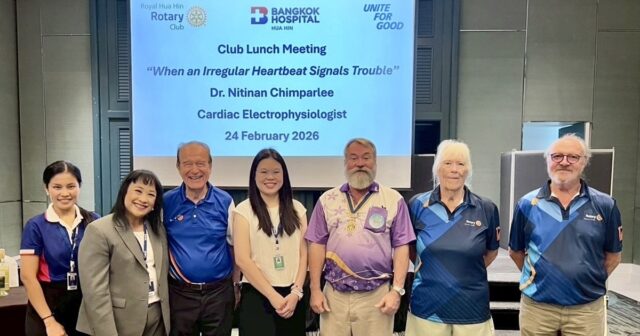 Bangkok Hospital Hua Hin Joins Rotary Club of Royal Hua Hin to Discuss Cardiac Arrhythmia