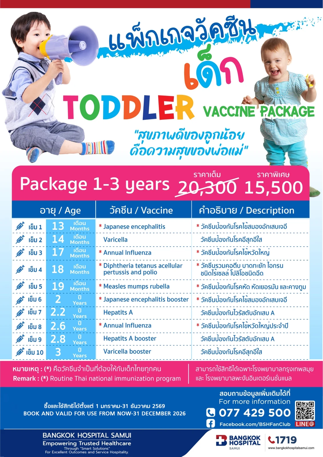 Toddler Vaccine Package 1-3 Years