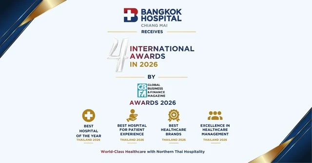 🏆 Bangkok Hospital Chiang Mai 荣获 Global Business & Finance Magazine 2026 颁发的 4 项国际奖项,进一步巩固其作为泰国顶尖医院的标准地位 Image