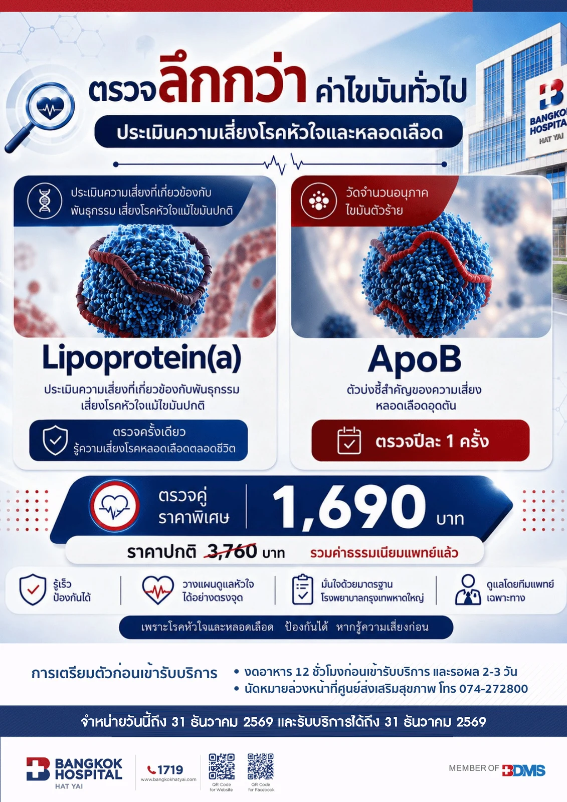 ประเมินความเสี่ยงโรคหัวใจและหลอดเลือด ApoB + Lipoprotein(a)