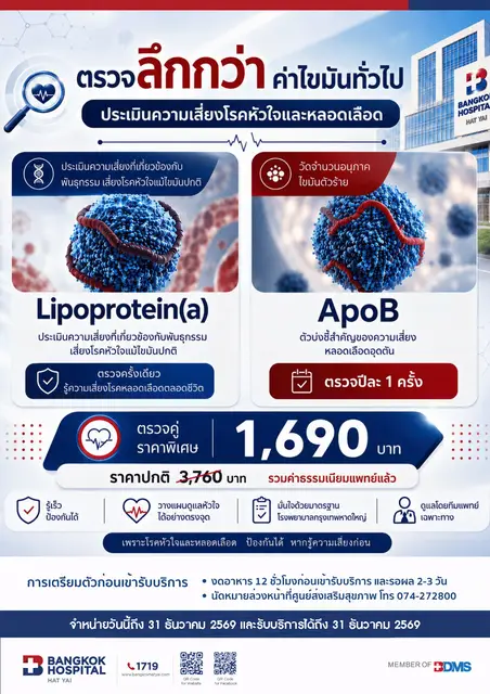 ประเมินความเสี่ยงโรคหัวใจและหลอดเลือด ApoB + Lipoprotein(a)